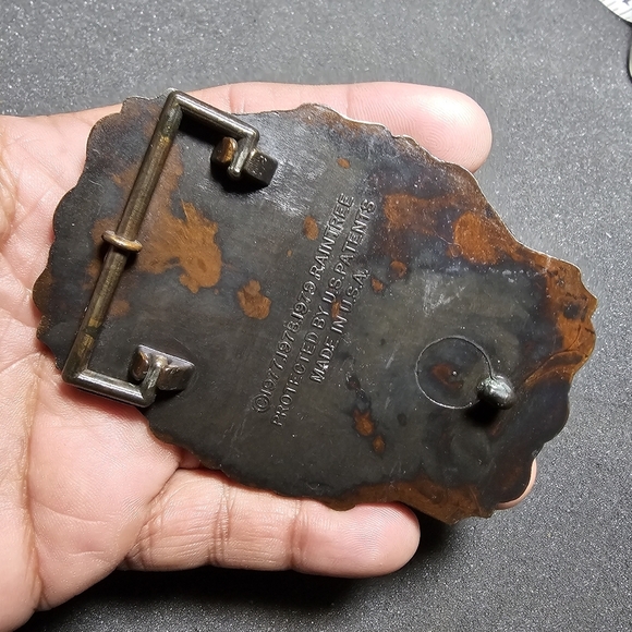 Vintage Anheuser Bush Belt Buckle Brass Rain tree 1977,78,79 Made In The USA has - Picture 3 of 6